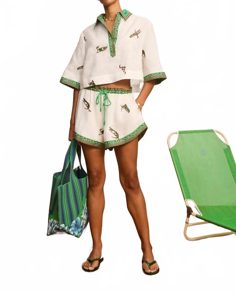 NEW ALEMAIS wanda embroidered shirt in white